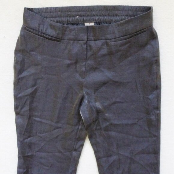 Chicos Travelers Gray Pants Women's Size 12 Chicos Size 2 Metallic Sheen - Picture 2 of 5